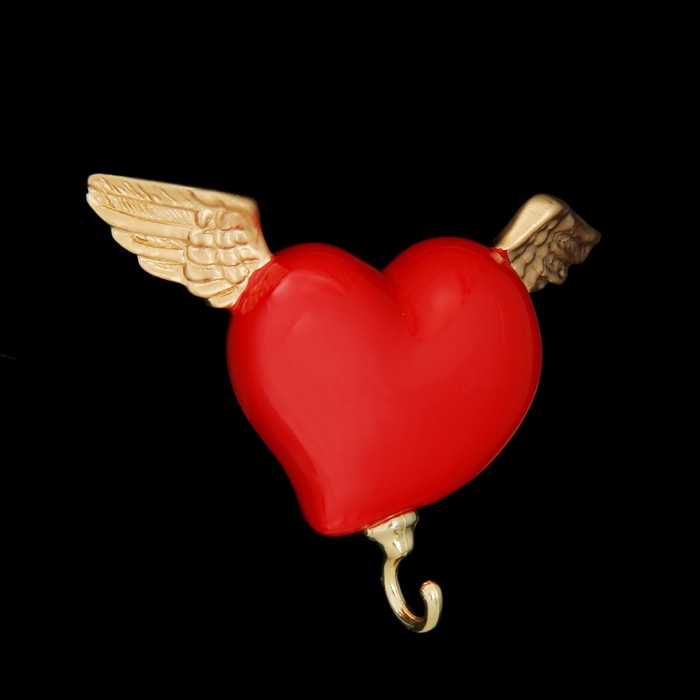 купить Вешалка Сердце с крыльями красная