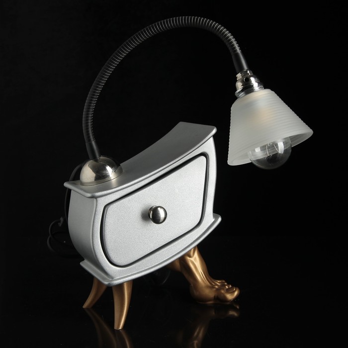 Лампа настольная "Комод на ноге", цвет хром