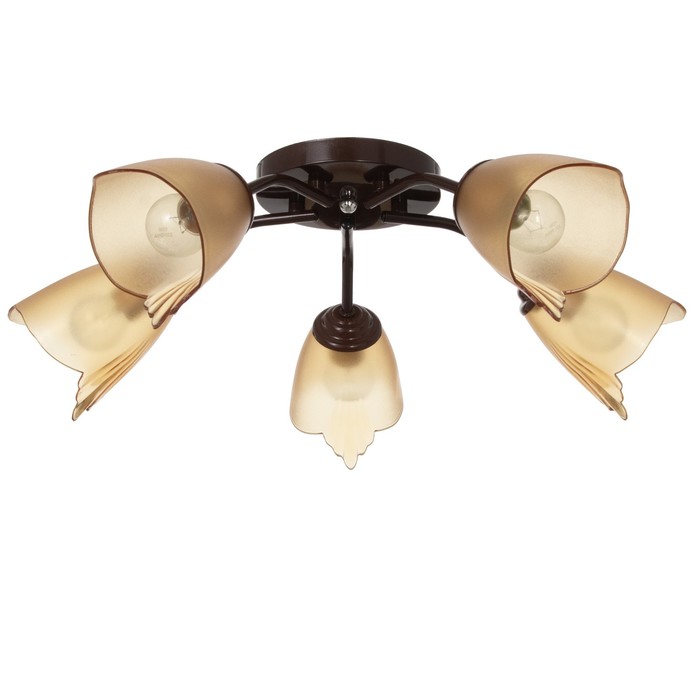 

Люстра Оникс 5х15Вт E27 коричневый 52х52х15см BayerLux