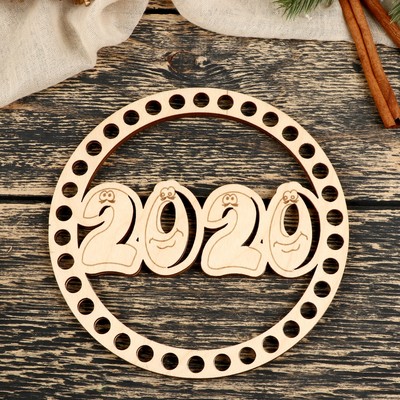 Заготовка для вязания "Круг НГ2020-01" фанера 3мм 15 см