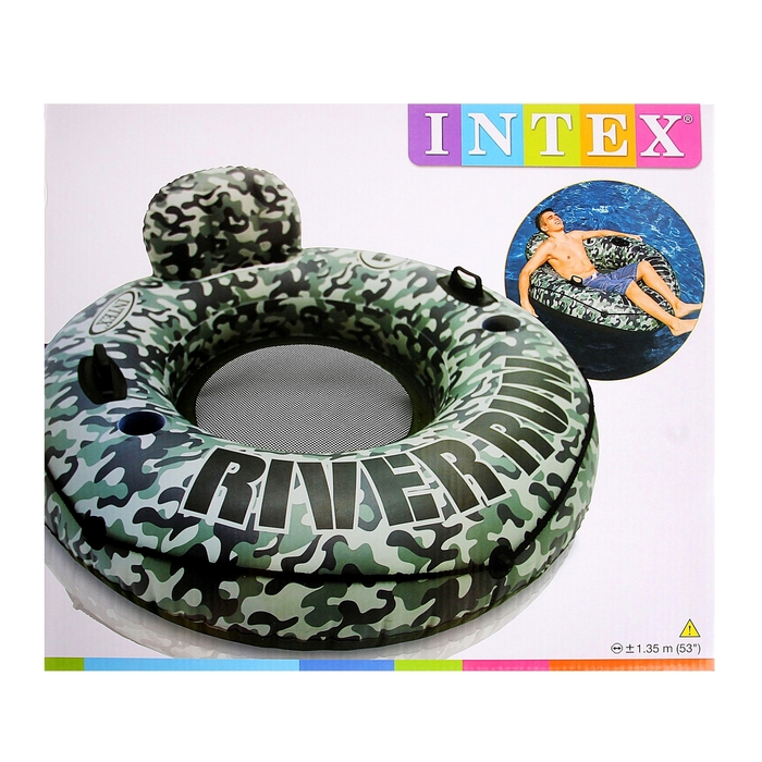 Круг-плот для плавания "Удовольствие", 135 см, с ручками и спинкой 58835NP INTEX