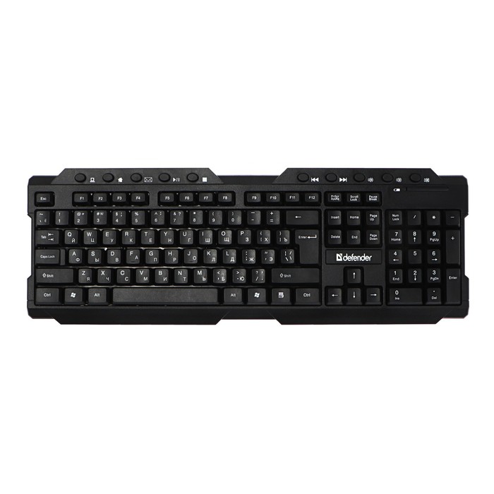 Клавиатура Defender Element HB-195 RU, беспроводная, мембранная, 114 клав, USB, 2xAA, черная