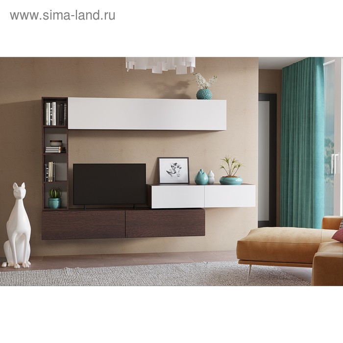 Гостиная Эмма подвесная Венге ЛДСПБелый глянец 8980₽