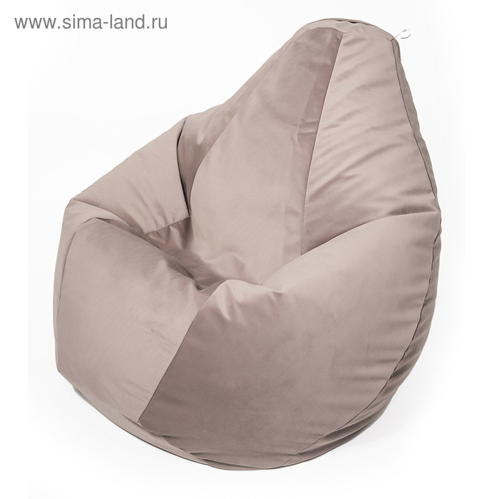 Кресло-мешок «Груша» малая, диаметр 70 см, высота 90 см, цвет бежевый, велюр
