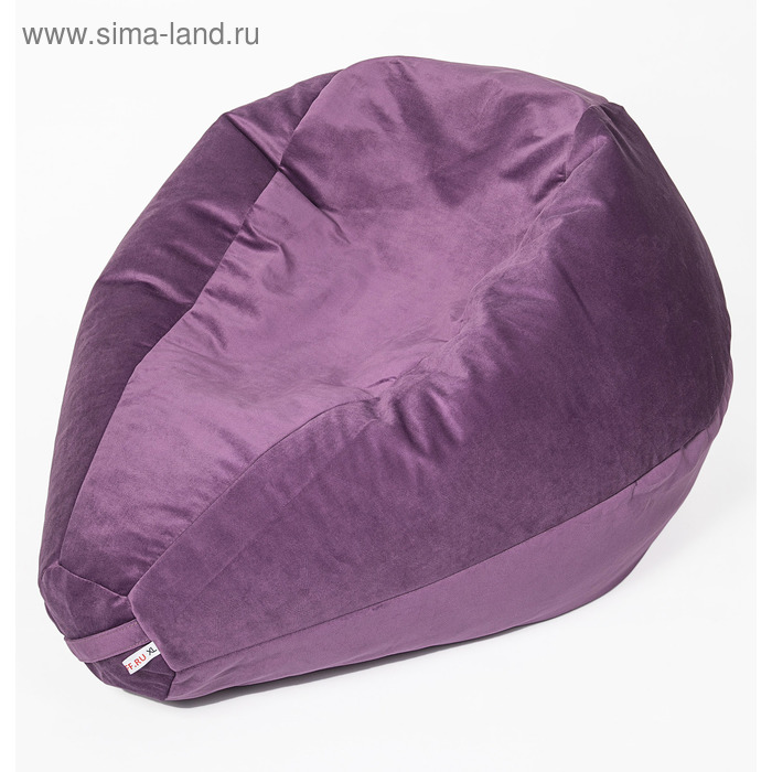 фото Кресло-мешок «груша» большая, диаметр 90 см, высота 135 см, цвет фиолетовый, велюр wowpuff