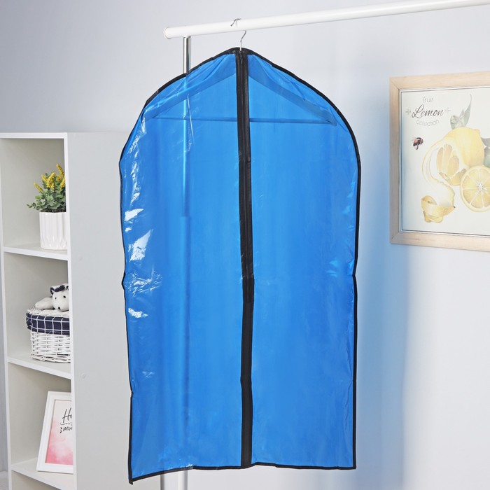 Чехол для одежды Доляна, 60102 см, PE, цвет синий прозрачный