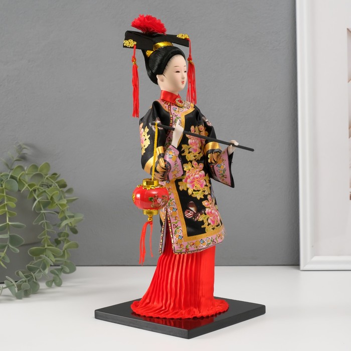 фото Кукла коллекционная "китаянка в национ. платье с китайским фонариком" микс 32х12,5х12,5 см