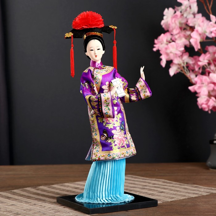 Кукла коллекционная Китаянка в национ. платье с письменами МИКС 32х12,5х12,5 см
