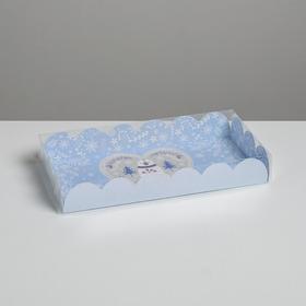 Коробка для кондитерских изделий с PVC крышкой «Снежная пора», 10.5 × 21 × 3 см Ош