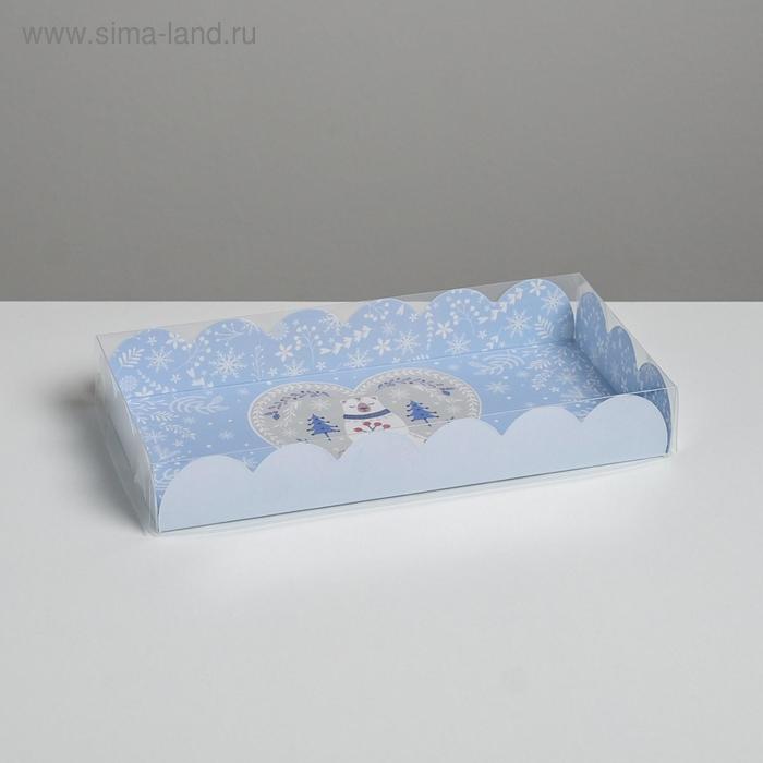 

Коробка для кондитерских изделий с PVC крышкой «Снежная пора», 10.5 × 21 × 3 см