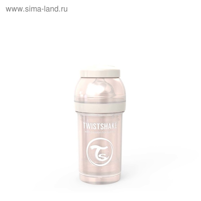 Антиколиковая бутылочка для кормления Twistshake, цвет жемчужный шампань, 180 мл