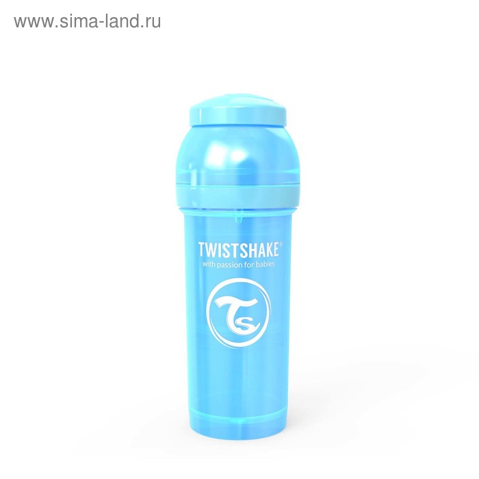 Антиколиковая бутылочка для кормления Twistshake, цвет жемчужный синий, 260 мл