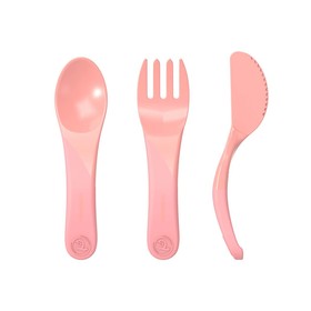 

Набор детских приборов Twistshake Learn Cutlery, цвет пастельный персиковый, от 6 месяцев