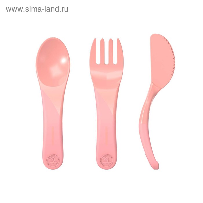 Набор детских приборов Twistshake Learn Cutlery, цвет пастельный персиковый, от 6 месяцев