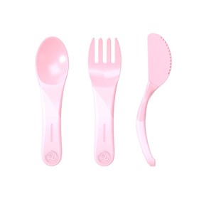 

Набор детских приборов Twistshake Learn Cutlery, цвет пастельный розовый, от 6 месяцев
