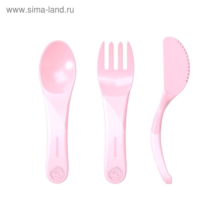 Набор детских приборов Twistshake Learn Cutlery, цвет пастельный розовый, от 6 месяцев