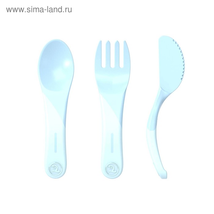 Набор детских приборов Twistshake Learn Cutlery, цвет пастельный синий, от 6 месяцев