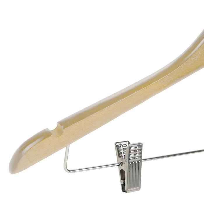 Вешалка-плечики с зажимами, размер 48-50, цвет светлое дерево