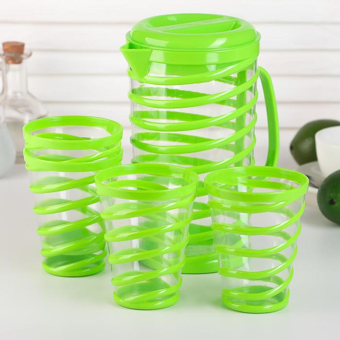 Набор питьевой "Конфетти", 5 предметов: кувшин 1,5 л, 4 стакана 250 мл, 13х11х20 см, цвета МИКС