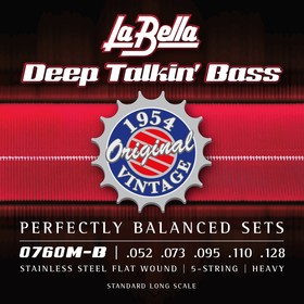 

Струны для бас-гитары La Bella 0760M Deep Talkin' Bass сталь, 52-110