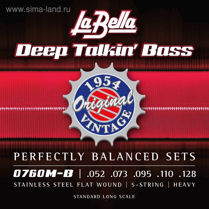 фото Струны для бас-гитары la bella 0760m deep talkin' bass сталь, 52-110