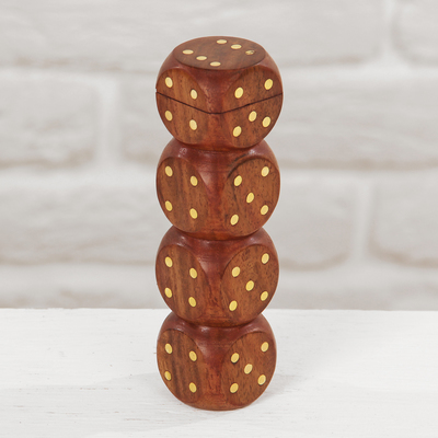 Шкатулка "Кубики", (игральные кости 5 шт.)