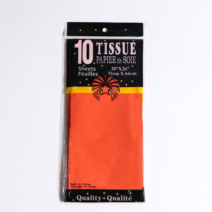 бумага упаковочная тишью пусть всё сбудется 50 × 66 см Бумага упаковочная тишью, оранжевый, 50 х 66 см