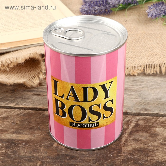 

Сувенир банка "Lady boss" внутри: женские носки 10х7,3х7,3 см