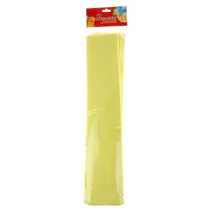 Бумага тишью гофрированная, цвет лимонный