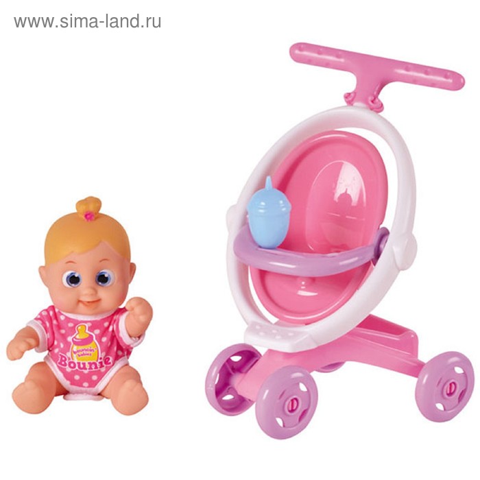 Кукла Bouncin' Babies «Бони», с коляской, 16 см