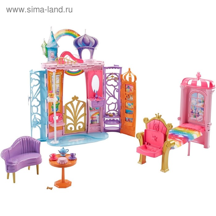 Игровой набор Barbie «Переносной радужный дворец», с куклой