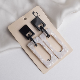 

Серьги пластик "Глянец", цвет белый