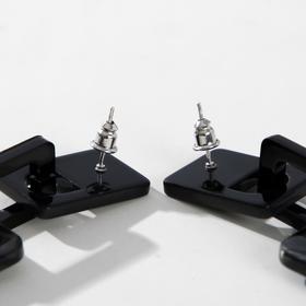 

Серьги пластик "Глянец", цвет чёрный