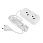 Удлинитель V.I.-TOK У2-0, 2 розетки, 3 м, 10 А, без з/к, белый