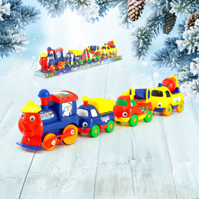 Паровоз «Поезд Дедушки Мороза», работает от батареек, цвета МИКС Ош