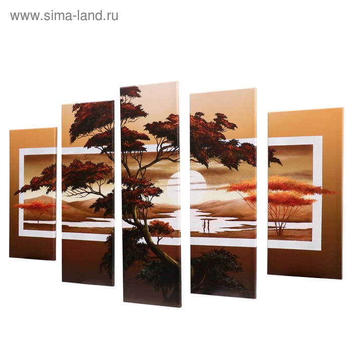 фото Модульная картина "деревья" (2-23х52; 2-24х70; 1-24х80) 120х80см постер-лайн