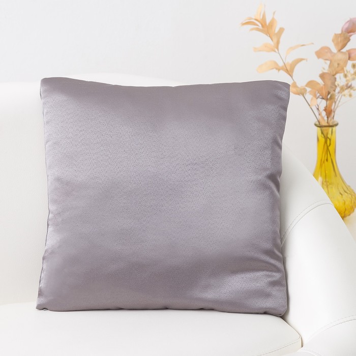 Декоративная подушка «Этель» 40×40 см, Дамаск PEWTER SOLID