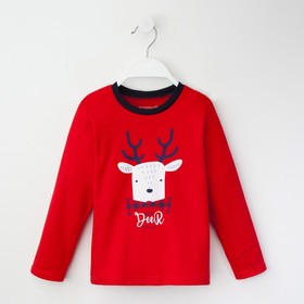 

Комплект: джемпер и брюки Крошка Я "Deer", красный/синий, р.26, 74-80 см