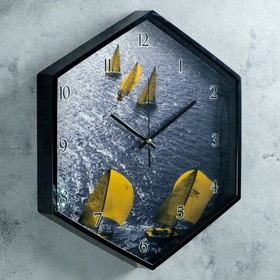 

Часы настенные, серия: Море, "Королевская регата", шестиугольные, 34х39 см