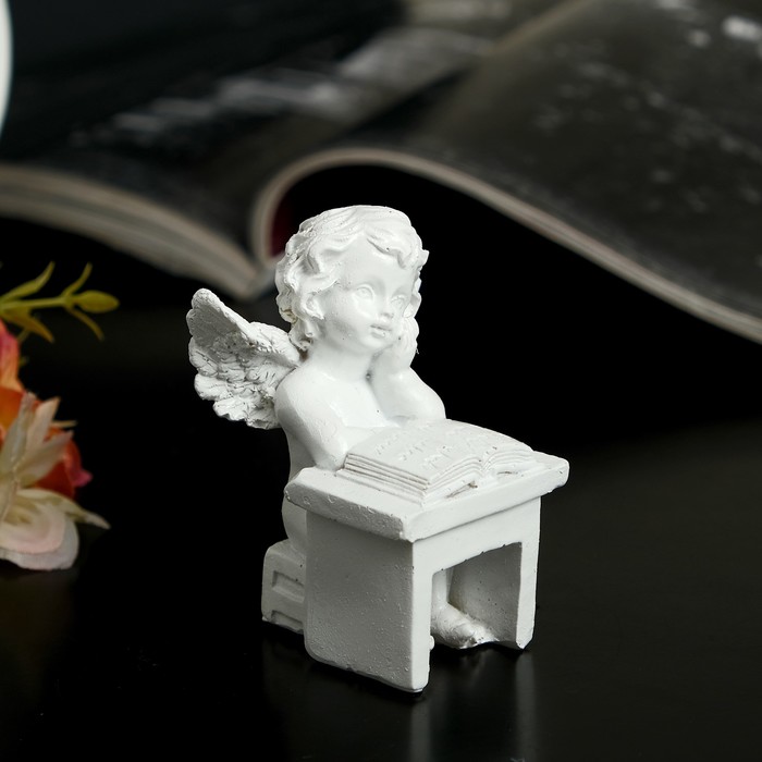полистоун белый ангел ученик 7,5*5*5 см