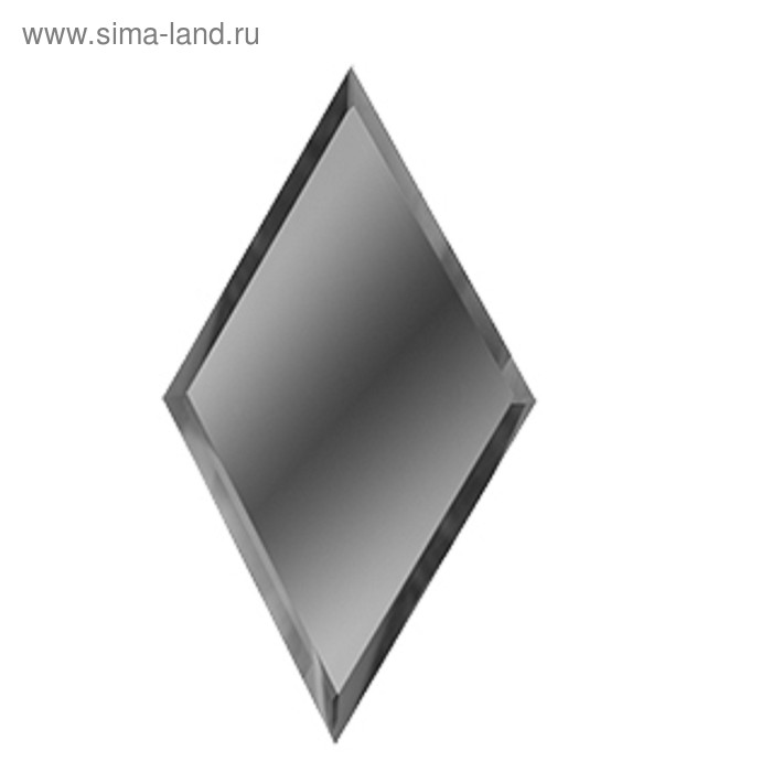 Зеркальная графитовая матовая плитка «Ромб» 10 мм 300х510 мм