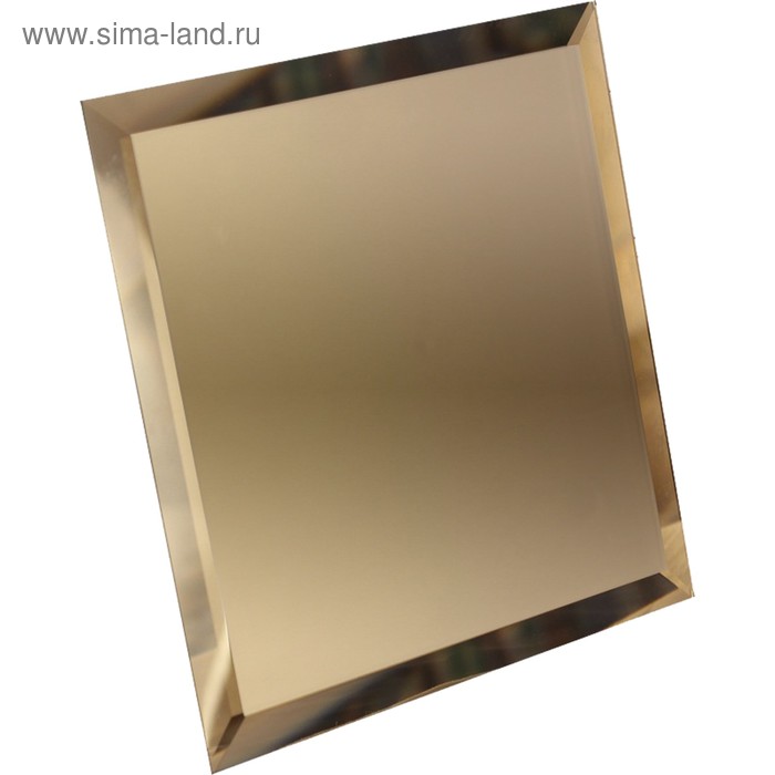 Квадратная зеркальная бронзовая плитка с фацетом 10 мм, 100х100 мм