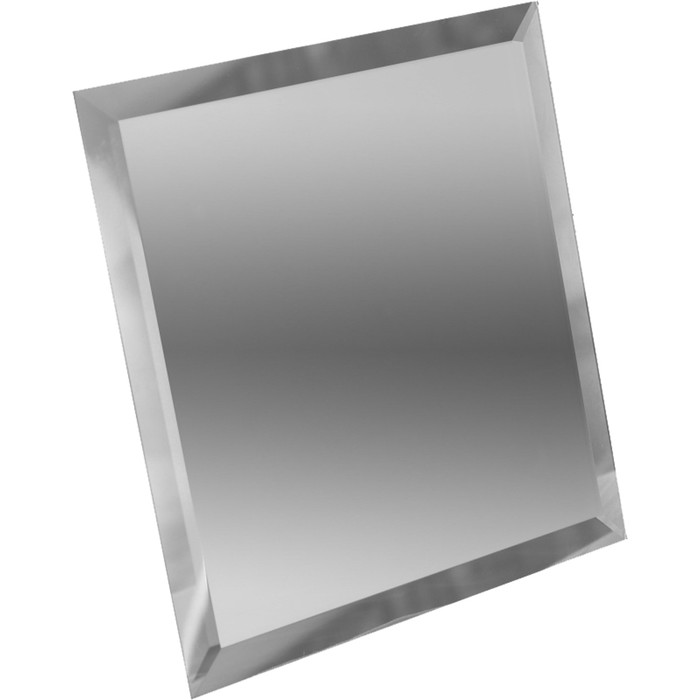 Квадратная зеркальная серебряная плитка с фацетом 10 мм, 150х150 мм
