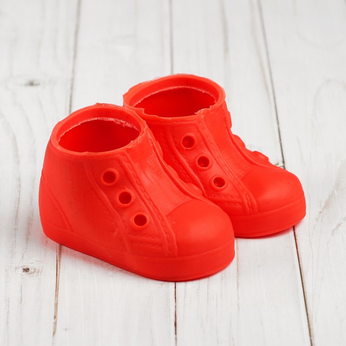 Ботинки для куклы Шик, длина подошвы 9,5 см, 1 пара, цвет красный