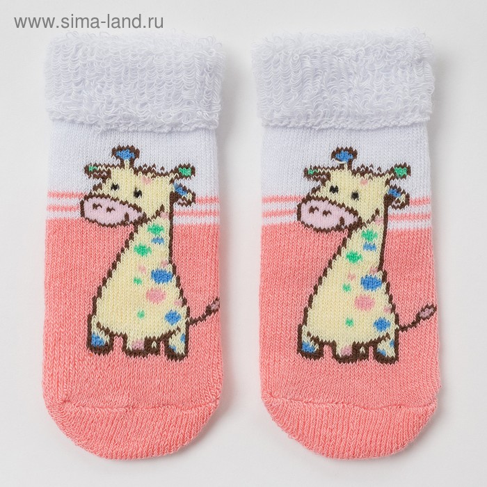 Носки детские махровые «Жираф», цвет светло-персиковый, размер 7-8 носки детские жираф 6 8