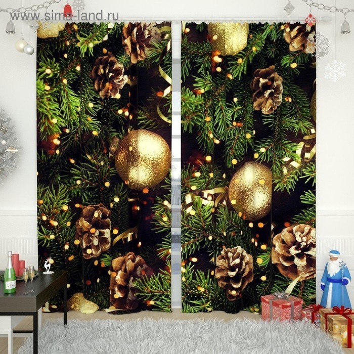 

Фотошторы «Новогодняя коллекция 79», размер 150 х 260 см-2 шт, габардин