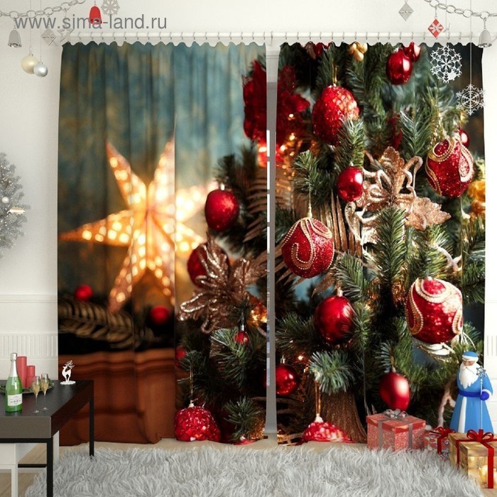 

Фотошторы «Новогодняя коллекция 157», размер 150 х 260 см-2 шт, габардин