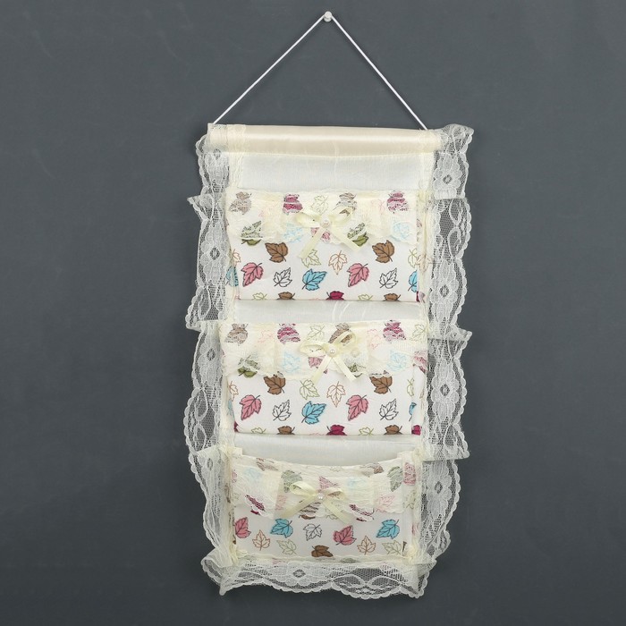 Органайзер с карманами подвесной "Кружева" 3 отделения, цвет МИКС