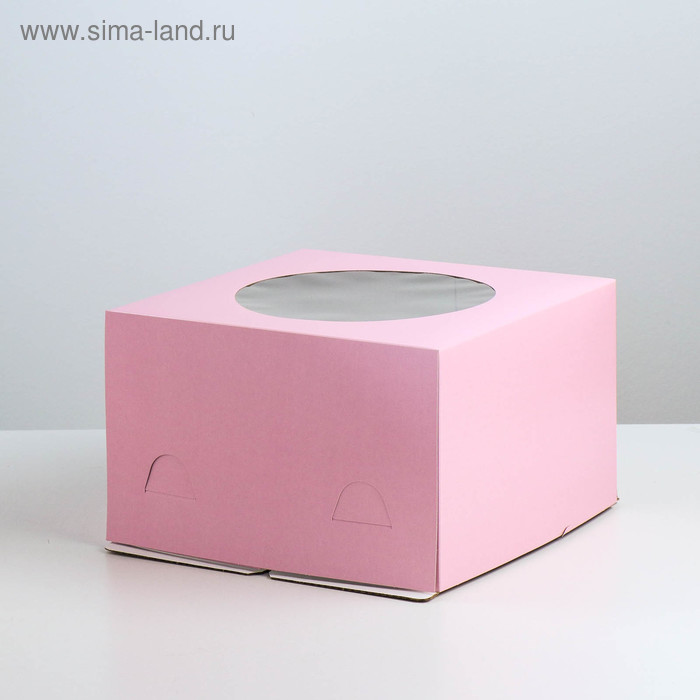 Кондитерская упаковка с окном, розовый, 30 х 30 х 19 см кондитерская упаковка с окном 30 х 30 х 25 см