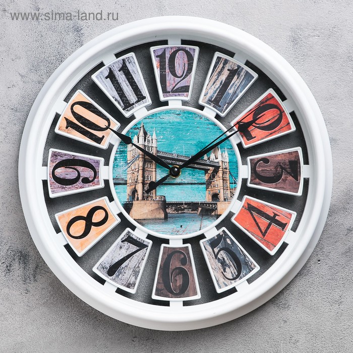 фото Часы настенные, серия: интерьер, "тауэрский мост", d=35 см